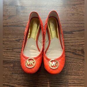 Michael Kors Quilted Flats with Gold Logo